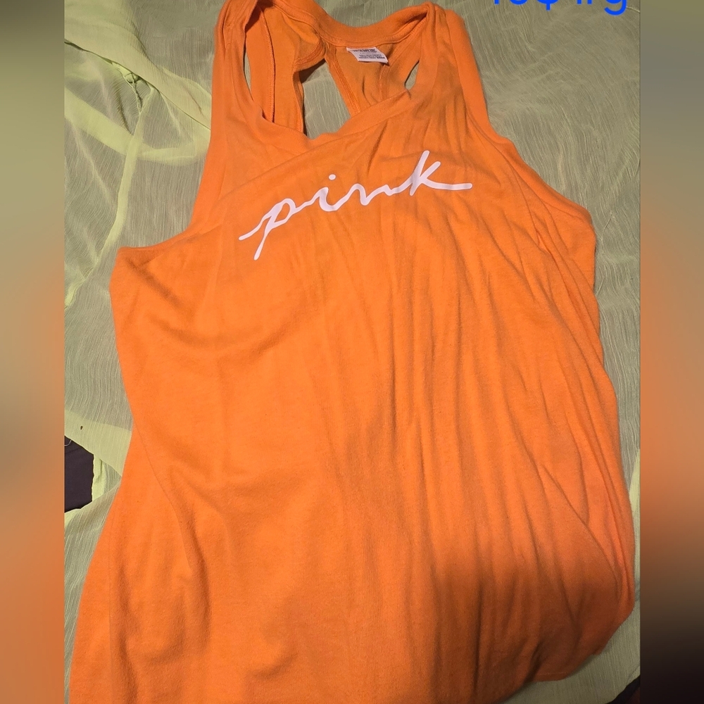 PINK Victoria's Secret Vibrant Orange Tank Top